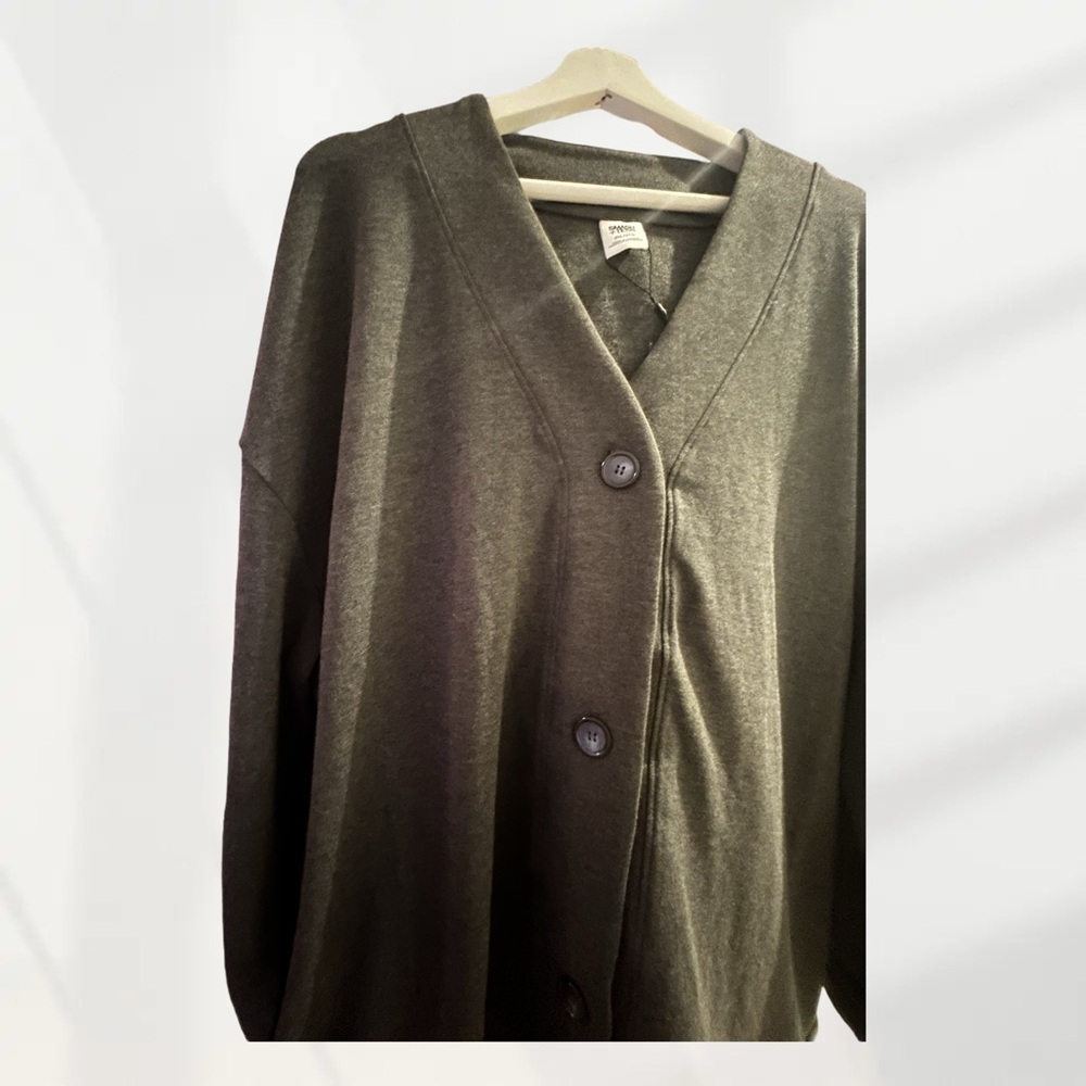 🇨🇦🆕NWT SMASH + TESS |2XL| Cozy minimalist Maya Lightweight Charcoal Cardigan* - Picture 5 of 16